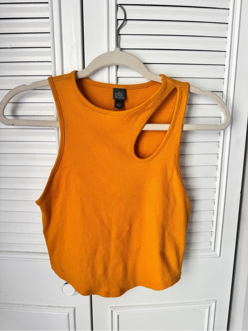 wild fable Orange Ribbed Cutout Tank Top
